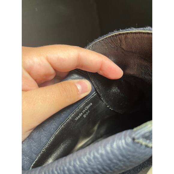 Kate Spade Lace Up Wool Colorblock Wedge Bootie Shoes Blue Womens Size 8.5 - Picture 8 of 8